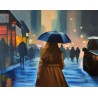 La femme au parapluie bleu